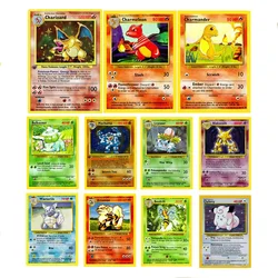 11Pcs/set Pokemon 1996 1St Edition Middle Partial Star Flash Card Charizard Alakazam Clefairy Game Collection Cards Gift Toy