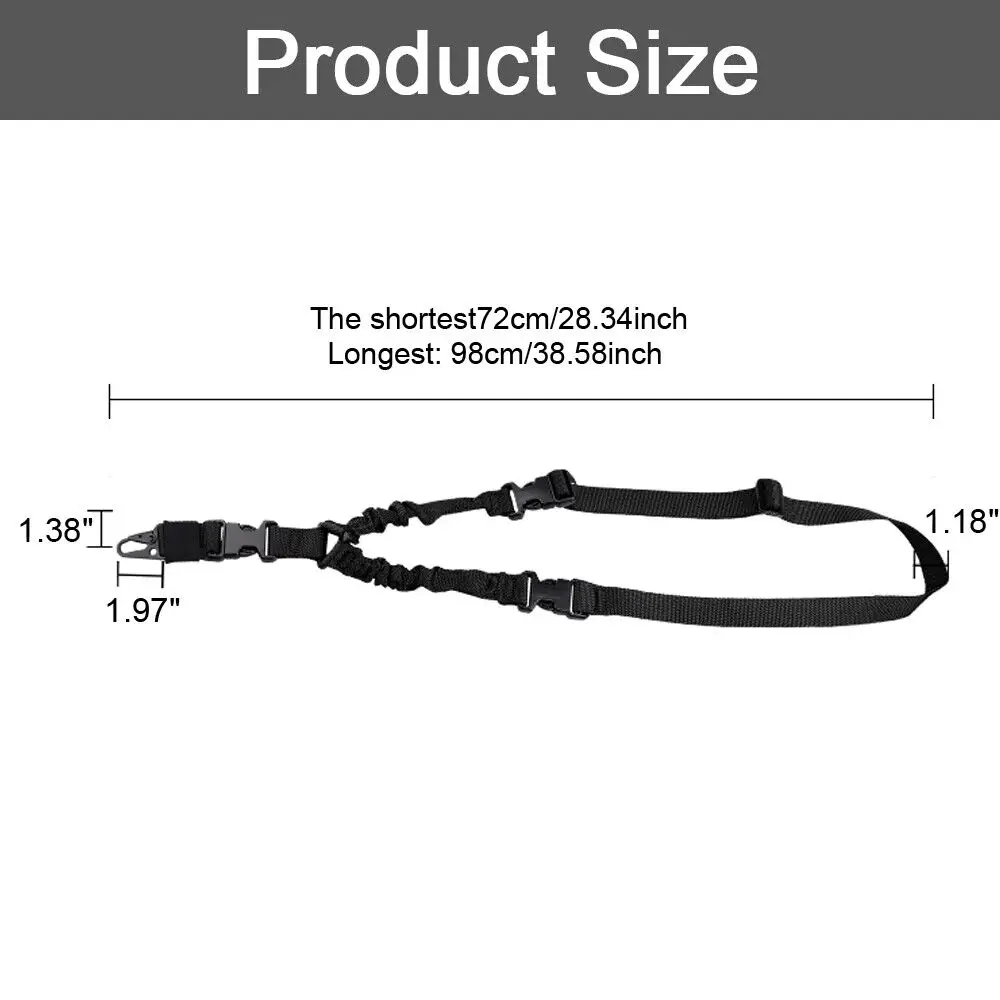 Eslinga táctica de un solo punto para pistola, correa ajustable de alta resistencia, elástica con acolchado
