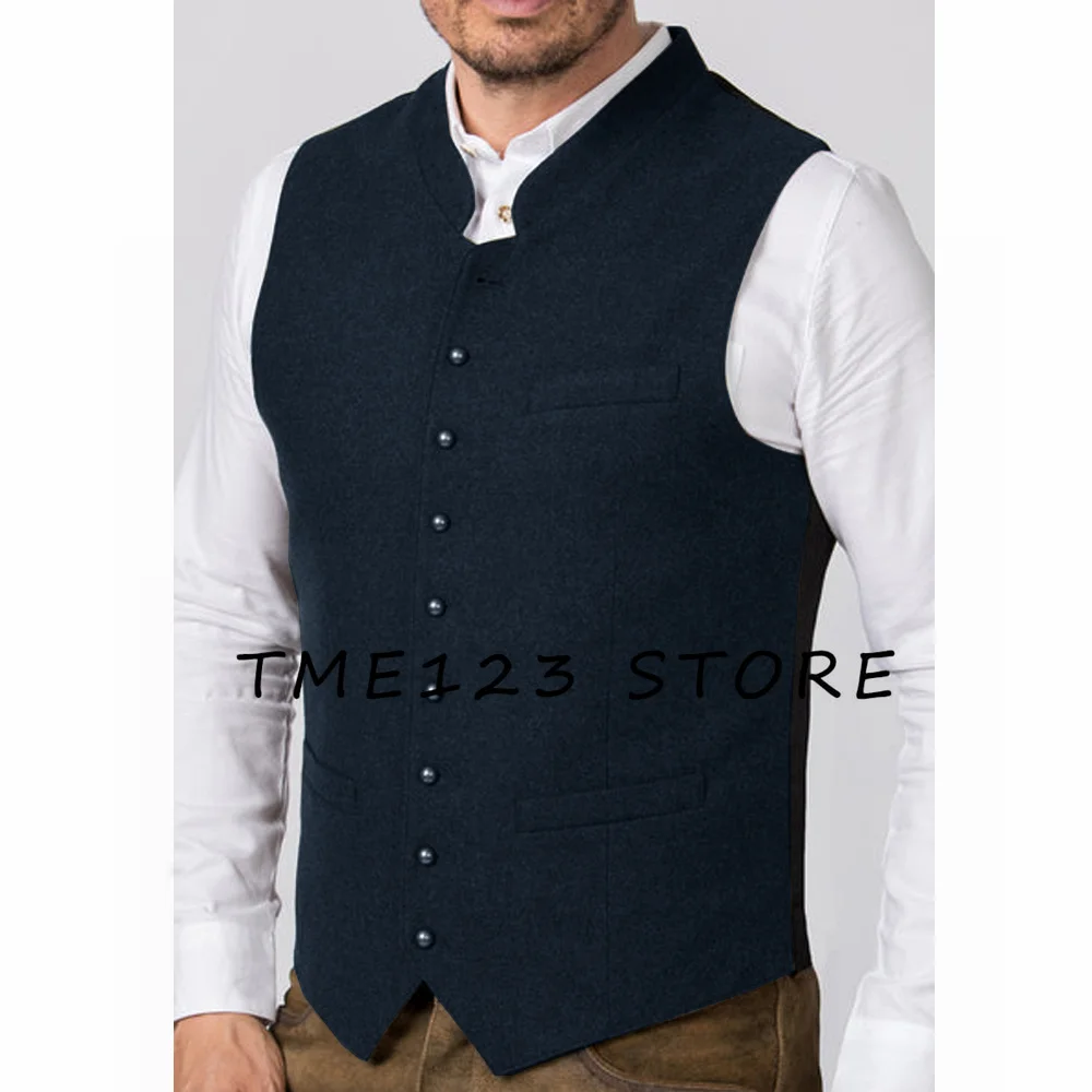 Vintage Men\'s Social Vest Men\'s New Herringbone Vest Business Solid Color Simple Sleeveless Vest Formal Man Vests Male Summer