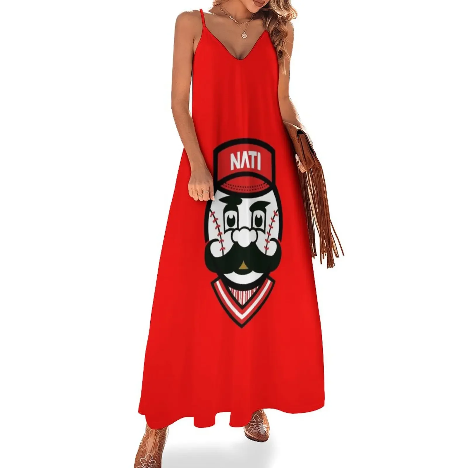 

Cincinnati Red Sleeveless Dress summer dress daily dresses for official occasions summer dress Women's summer skirt