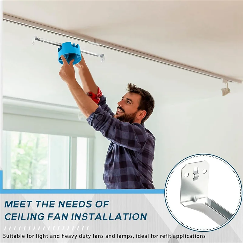 N84R 2 Pcs Ceiling Fan Brace Electrical Box 14.25 To 22.5 Inch Adjustable Electrical Box And Support Bar Fan Bracket