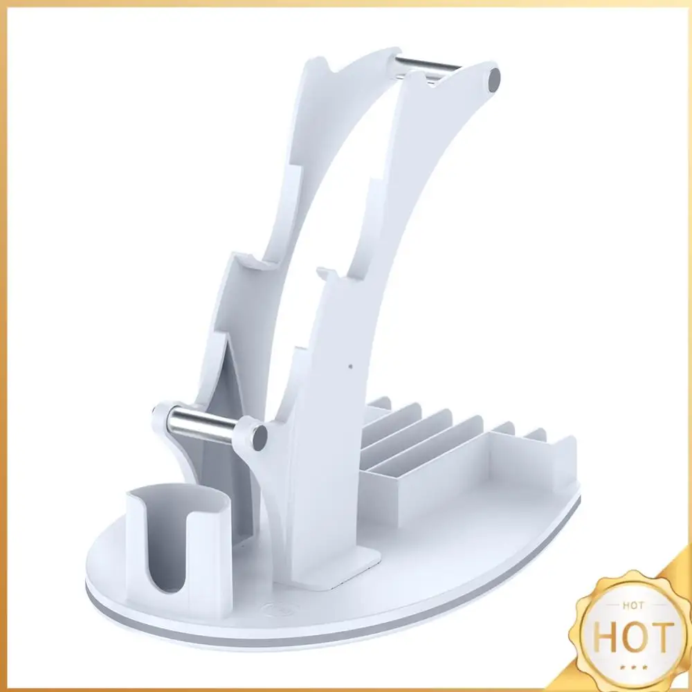 أقراص ألعاب التحكم عن بعد RGB دعامة تثبيت للتخزين مع منظم حامل سماعة الرأس وحامل عرض لجهاز PS 5 للبلاي ستيشن 5