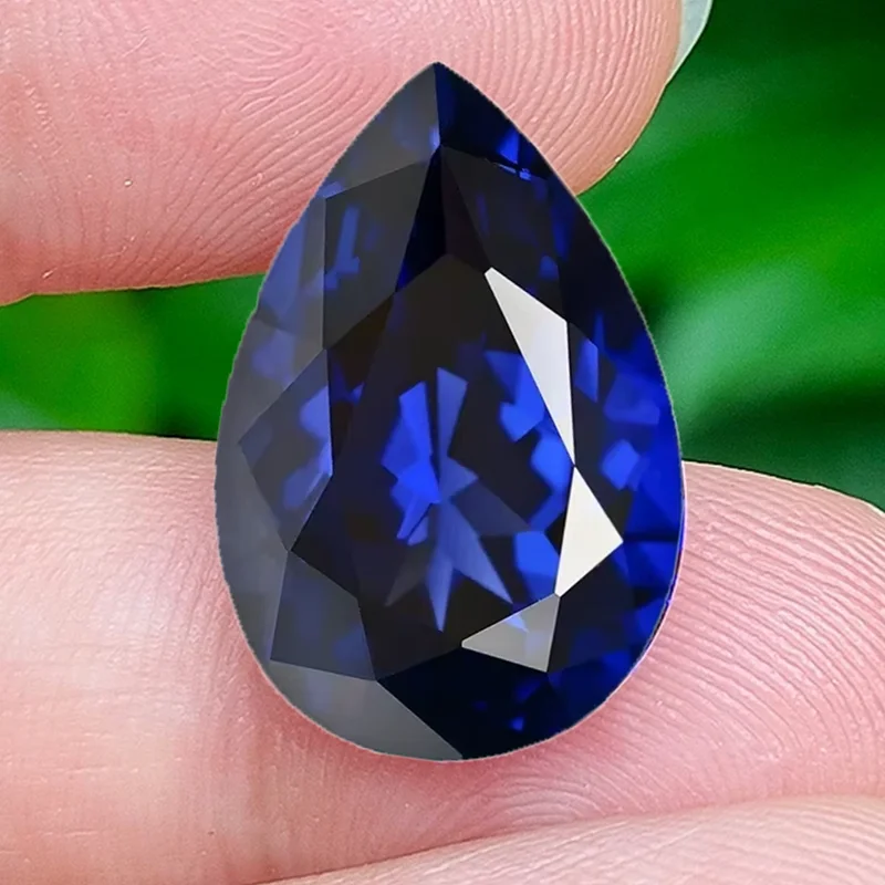 Hochwertiger blauer Saphirstein, Tropfenschliff, 12x16mm, besteht den Mohs-Härte-Test, Edelstein für Schmuckherstellung/Sammlerstück, zur Fassung von Ringen und Anhängern. – Detail 3