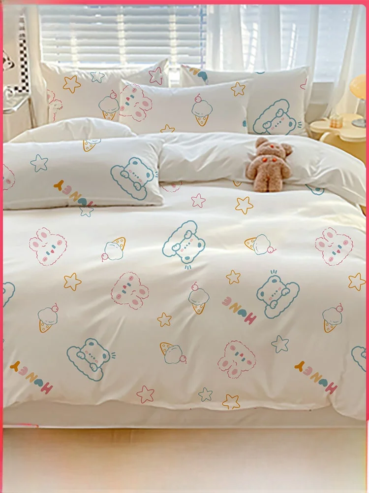 

Disposable Hotel Bed Linen Set Thickened Travel Bedding Portable Duvet Cover Dirty Proof Four Piece Set for Two People