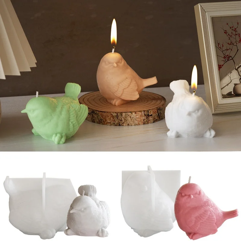 New Bird Ornament Candle Silicone Mold Creative DIY Bird Shape Desktop Decoration Epoxy Resin Molds Cute Animal Crafts Making