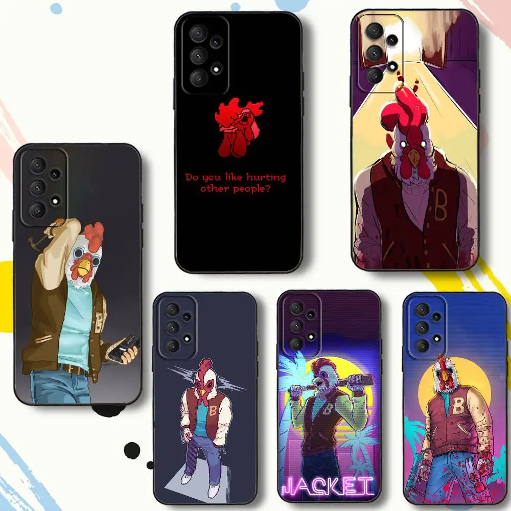 حافظة هاتف HotlineS Game Miami-es لهاتف سامسونج جالاكسي A 80,72,73,91,53,22,51,52,5G,Plus,J,Note غطاء أسود ناعم #1