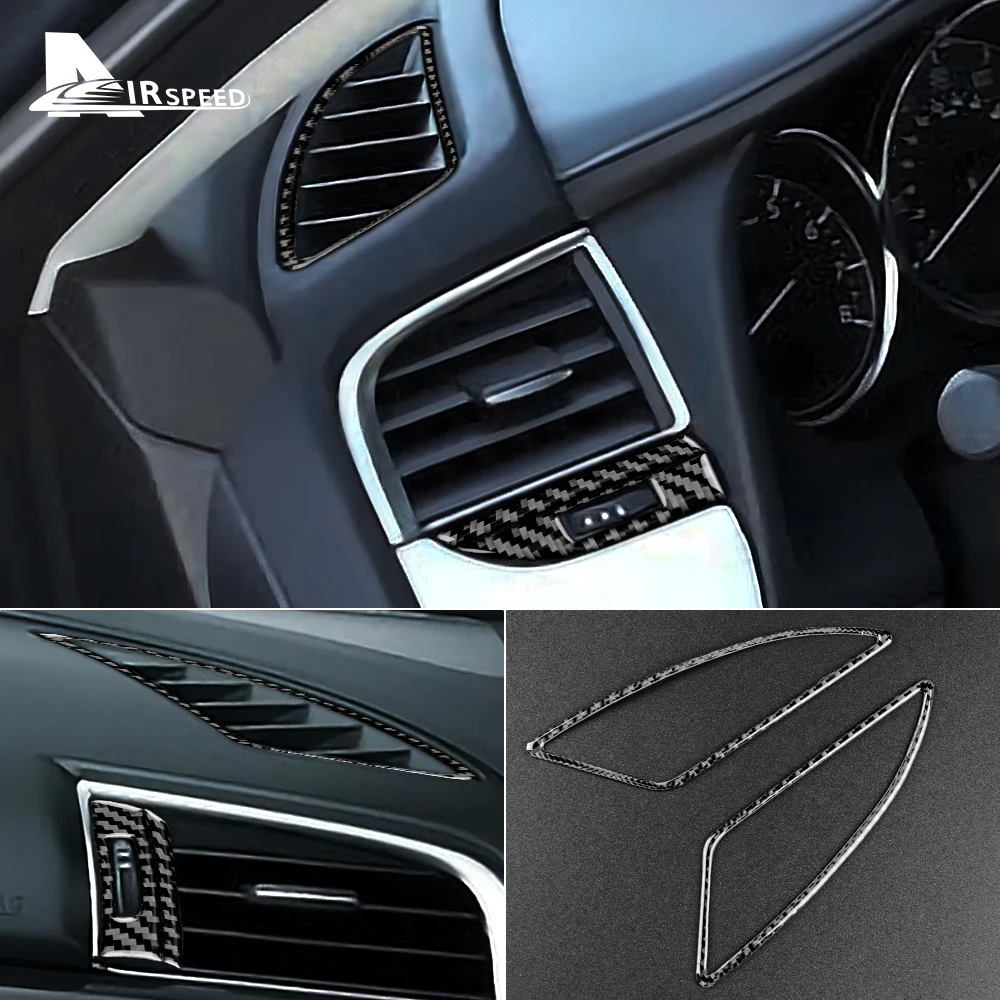 Real Carbon Fiber Car Side Vent Air Outlet Sticker for Mazda 6 with Automatic Transmission 2016 2017 Interior Trim Accessories