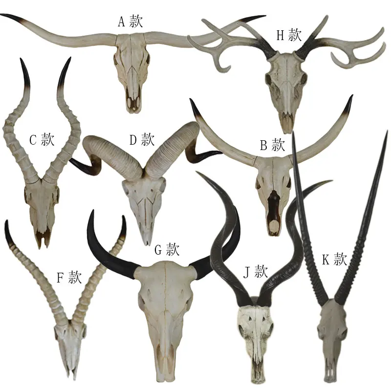 

Cattle head hanging skull wall decoration Long horn cow animal head pendant decoration Hotel retro decoration