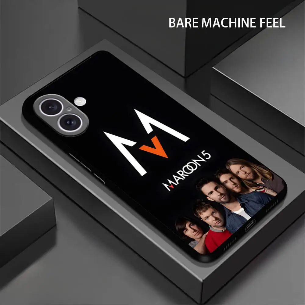 Cool M-Maroon 5 Band Hot Phone Case For iPhone 16 15 14 13 12 11 X XR XS 8 Plus Mini Pro Max Soft black Shockproof Cover