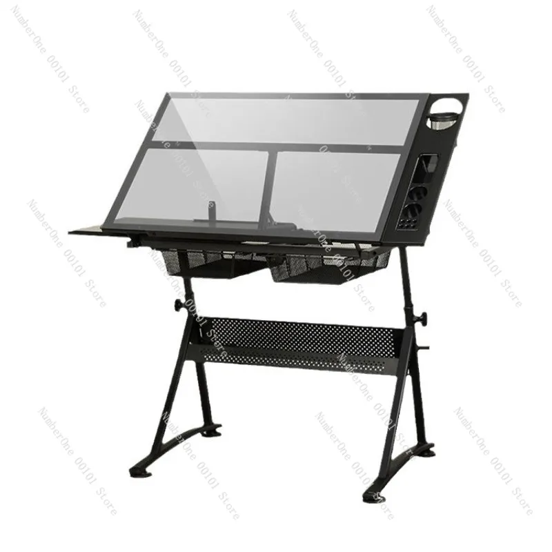 Adjustable Folding Drafting Table Solid Wood Art Easel Drawing Desk Architectural Design Workstation Height Lift Sketch Painting