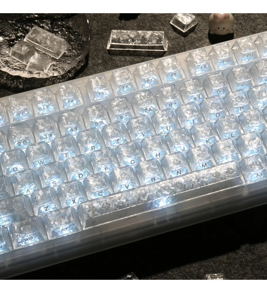 Carbon fiber pattern mechanical keyboard keycap side engraved light ev63/ace68/wooting/rog adaptation