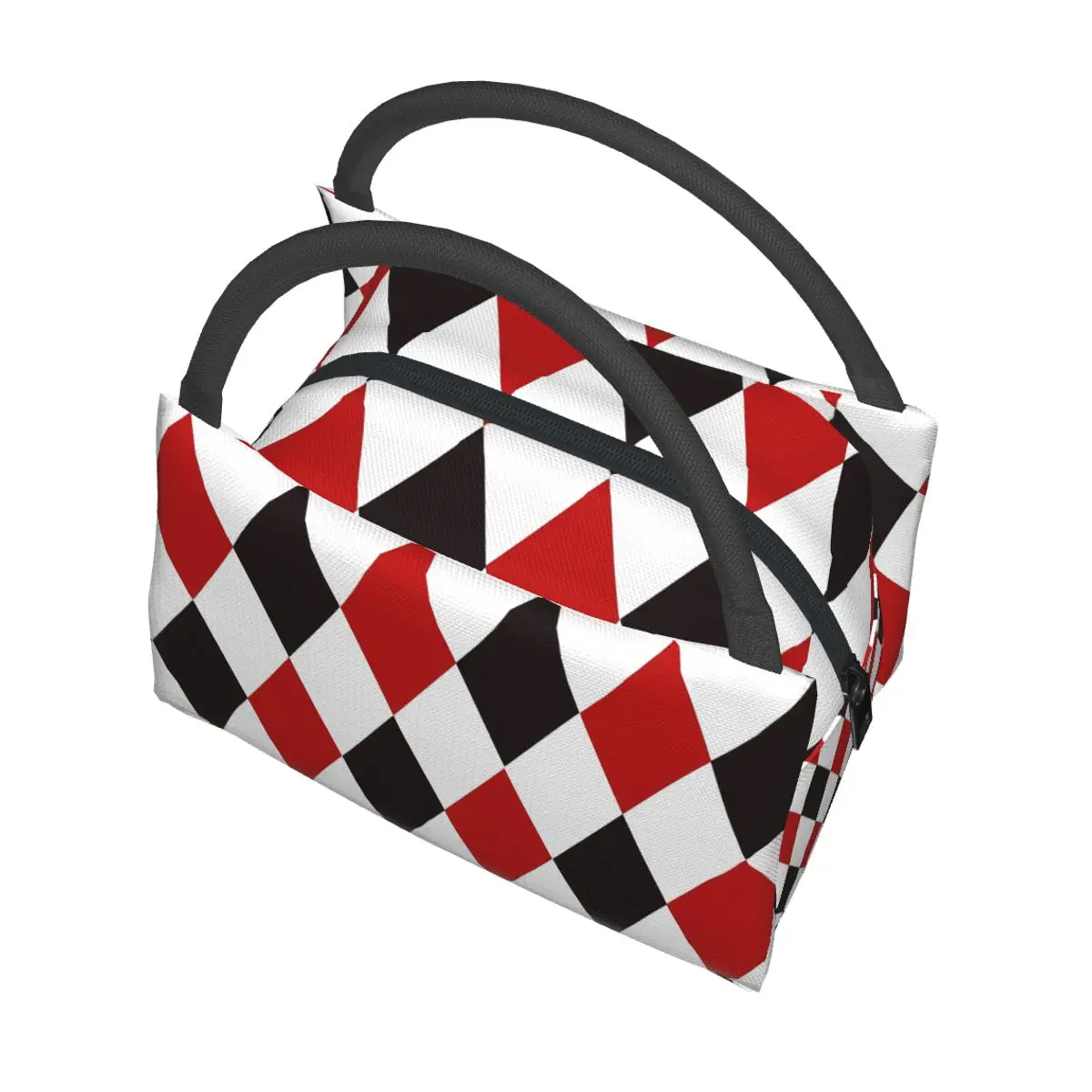 Harlequin Plaid Playing Cards Diamond Insulated Lunch Bag for Women Kids Portable Food Boxes Thermal Lunch Box Tote