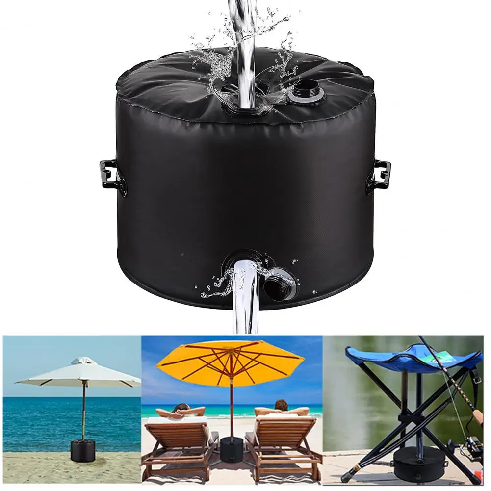 42cm Mesh Cloth Umbrella Base Water Filled Weight Bag Large Capacity Waterproof Water Inlet Heavy-Duty 100lb Sun Umbrella Stand