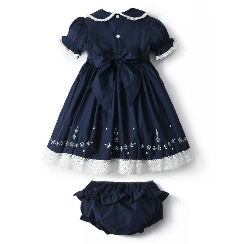 Children Spanish Dresses 2Pcs Baby Girl Lolita Princess Ball Gown Infant Birthday Dress with Pants Toddler Spain Lace Vestidos