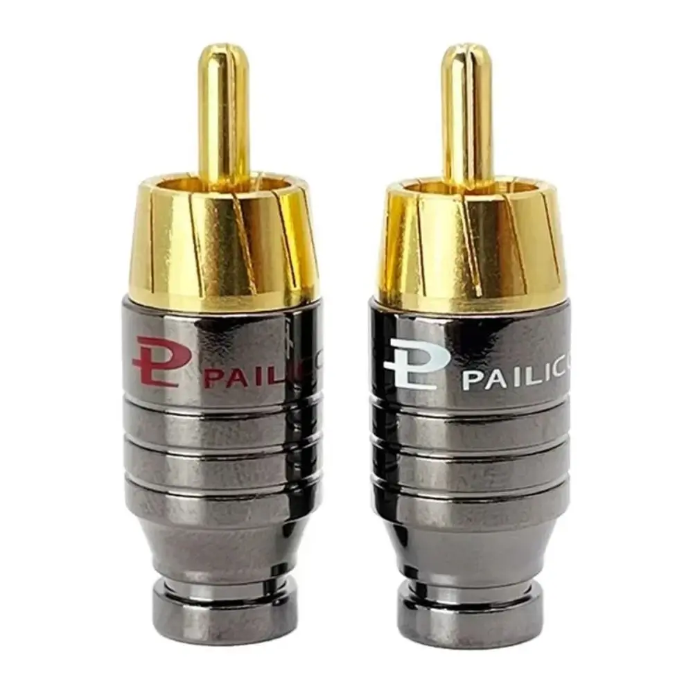 2Pcs New Gold Plated Earphone Connector Jack Luxury Soldering RCA Plug Jack AV Plug Output/Input Adapter Plug Headphone Jack