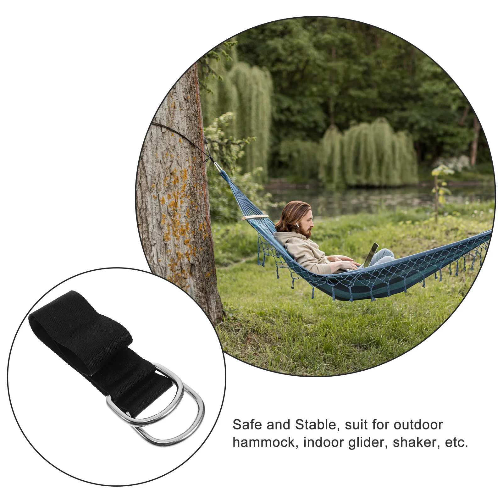 

2 Pcs Connecting Belts for Outdoor Camping Outdoor Swing Connecting Strap Heavy Duty Tree Swing Straps Set Adjustable Iron