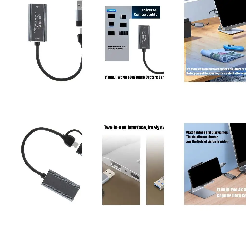 

652F Game Video Pafting Card Type C+USB в HDTV 4K 60 Гц.