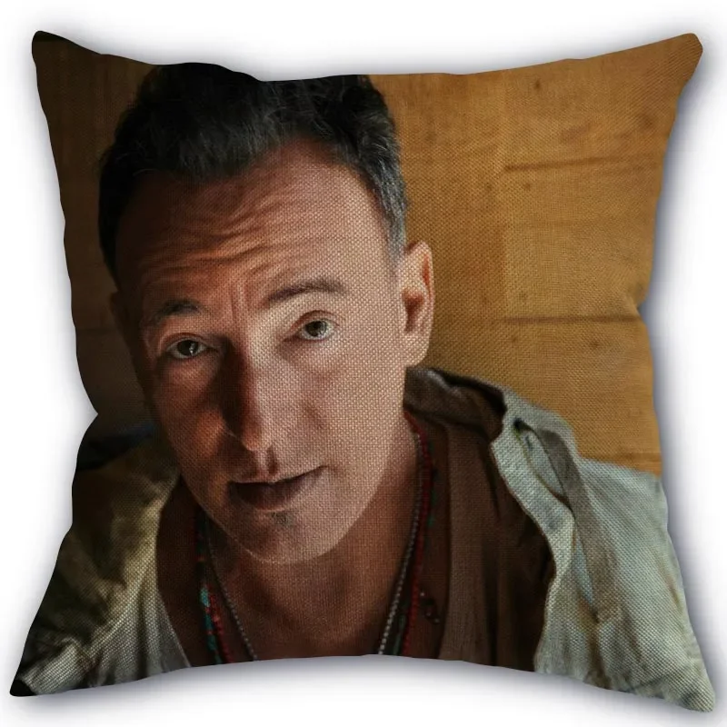 Nice Bruce Springsteen Pillowcase Cotton Linen Fabric Square Zipper Pillowcase 45X45cm Wedding Decorative Pillow cover 11-17