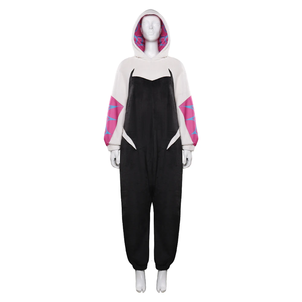 Gwen stacy cosplay pijamas adulto camisa calça roupa de dormir roupas de halloween carnaval terno para meninas