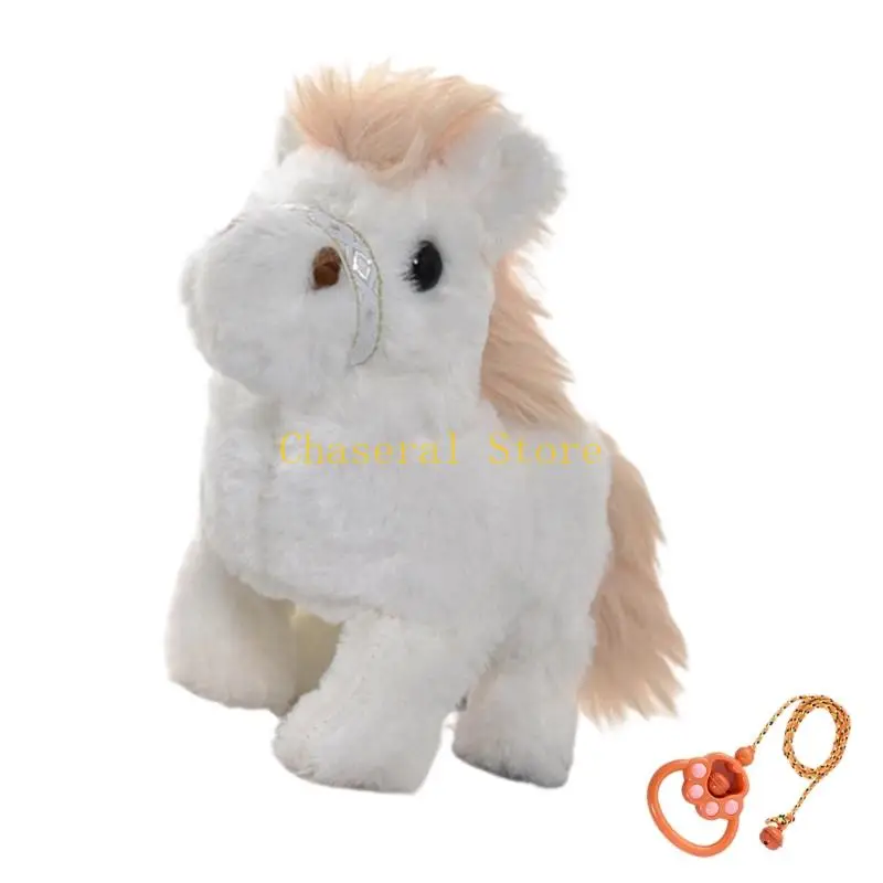 لعبة تفاعلية من القطيفة E7CE، حيوانات محشوة برسوم متحركة على شكل حصان للحيوانات الأليفة