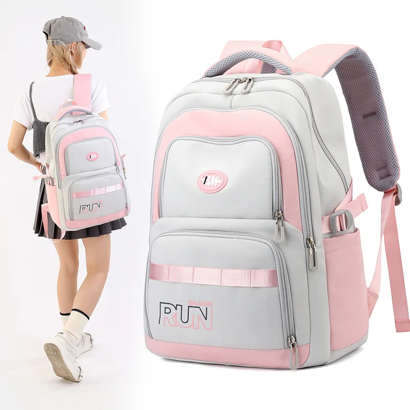 

Famous brand BAIJIAWEI designer fashion backpack for teenage girls High aesthetic orange school bag Middle schoolbag satchel