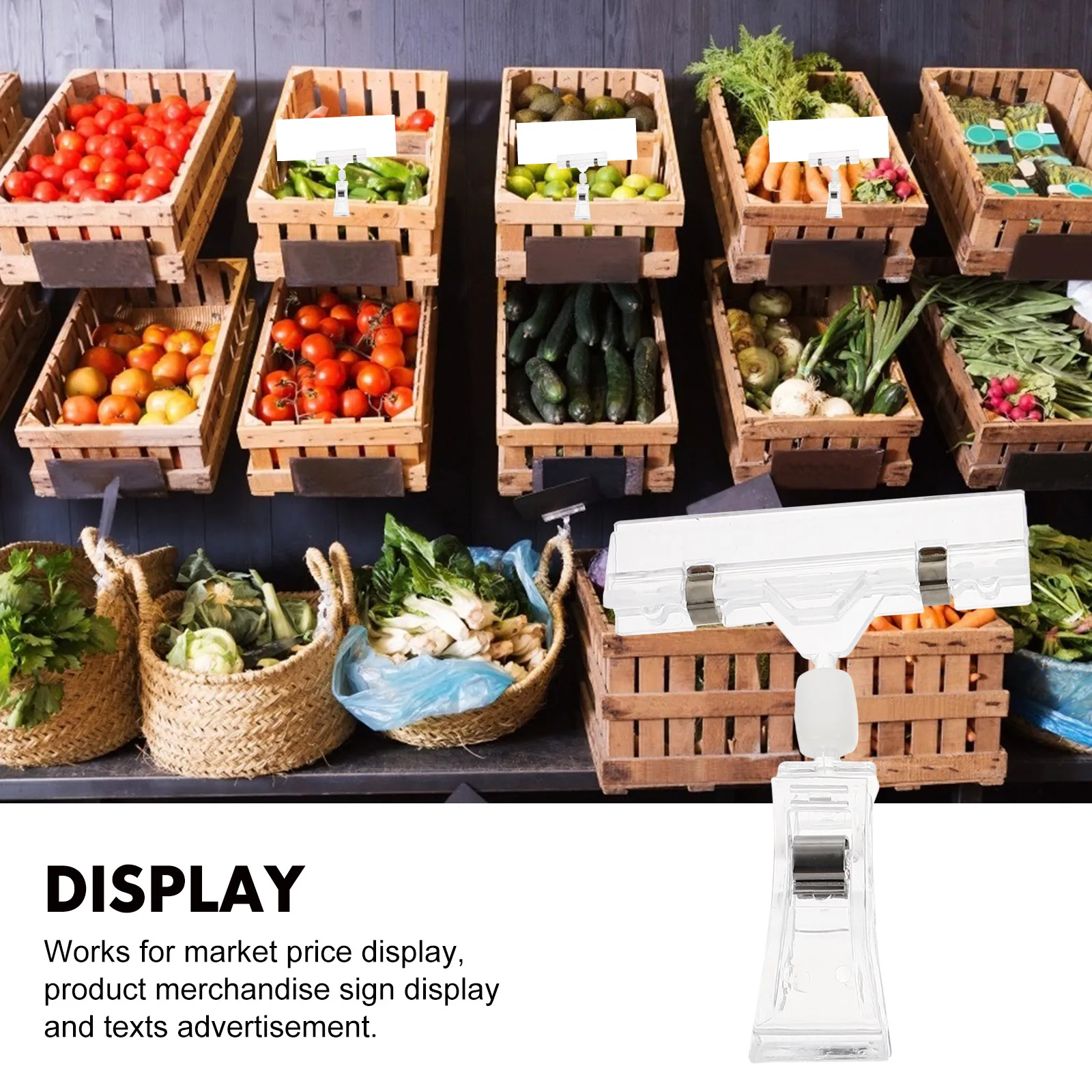 

6 Pcs Price Clip Label Display Holder Advertising Accessories Product Merchandise Sign Pp Double-head for