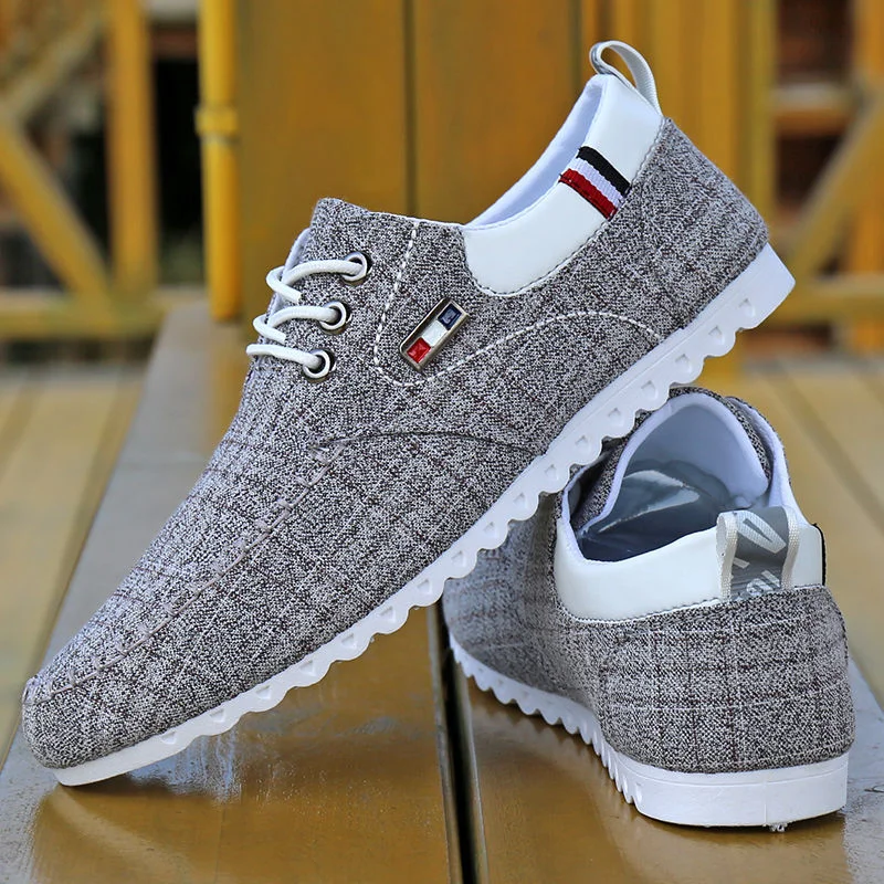 Fashion Shoes Walking Men Shoes Men Casual Shoes 2023 Spring Hot Sale Sweat-Absorbant Breathable Casual Canvas Men Driving Shoes