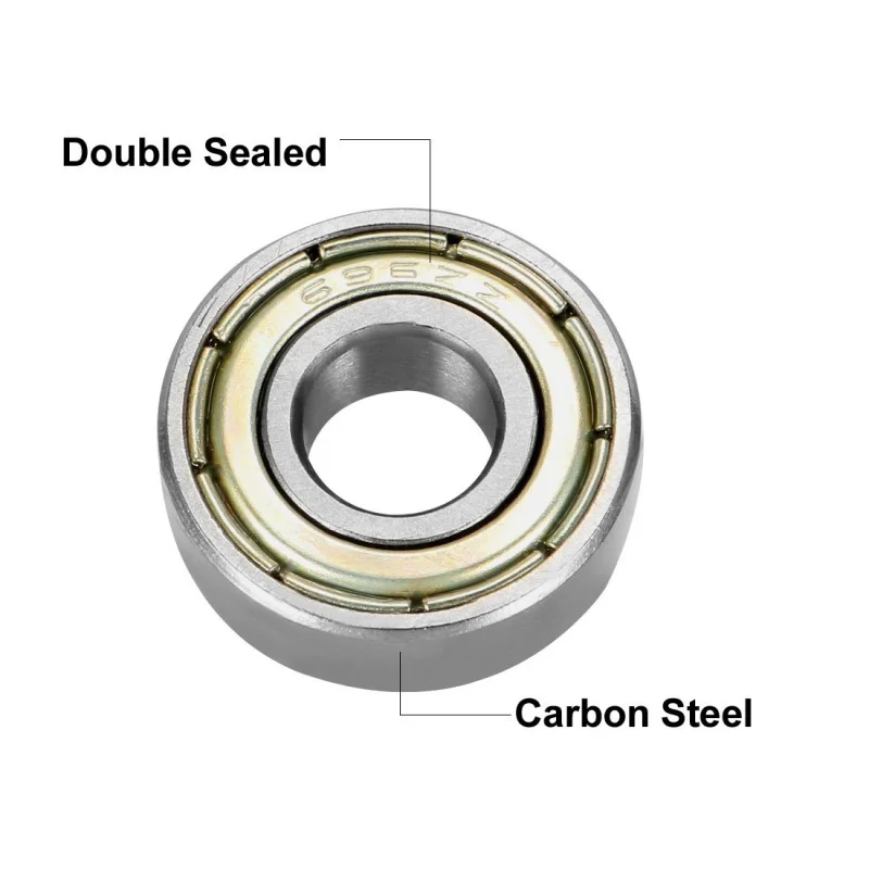(Pack of 4)696ZZ Deep Groove Ball Bearing Double Shield 696-2Z 1080096, 6mm x 15mm x 5mm Carbon Steel Bearings (Pack of 4)