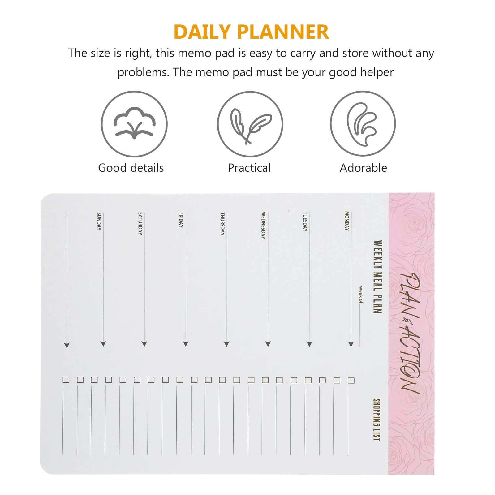

Multi-Function Tearable Memo Pad Paper Practical Office Notebook Household Planner Compact Daily Use Note Pads