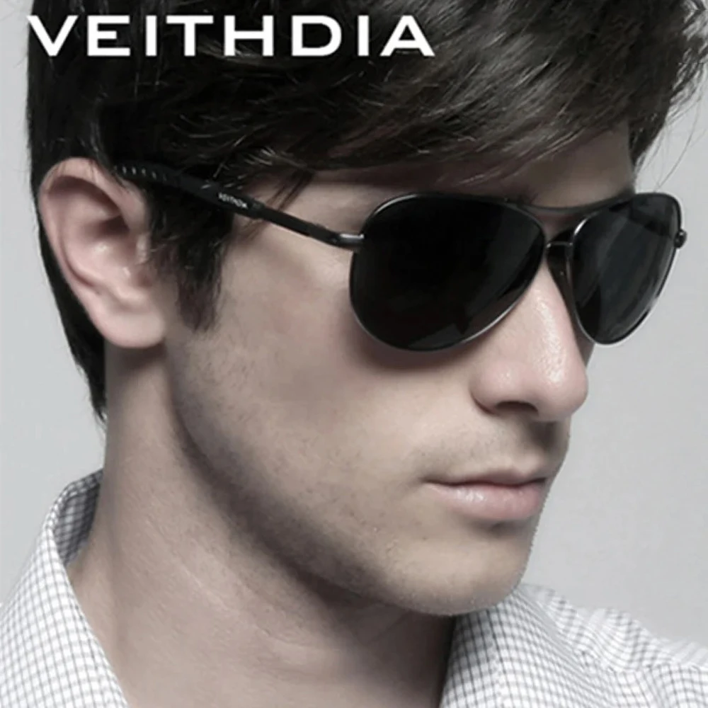 VEITHDIA, recién llegado, gafas de sol de moda, gafas de sol clásicas de diseñador piloto polarizadas UV400, gafas deportivas para exteriores para hombre FA30880