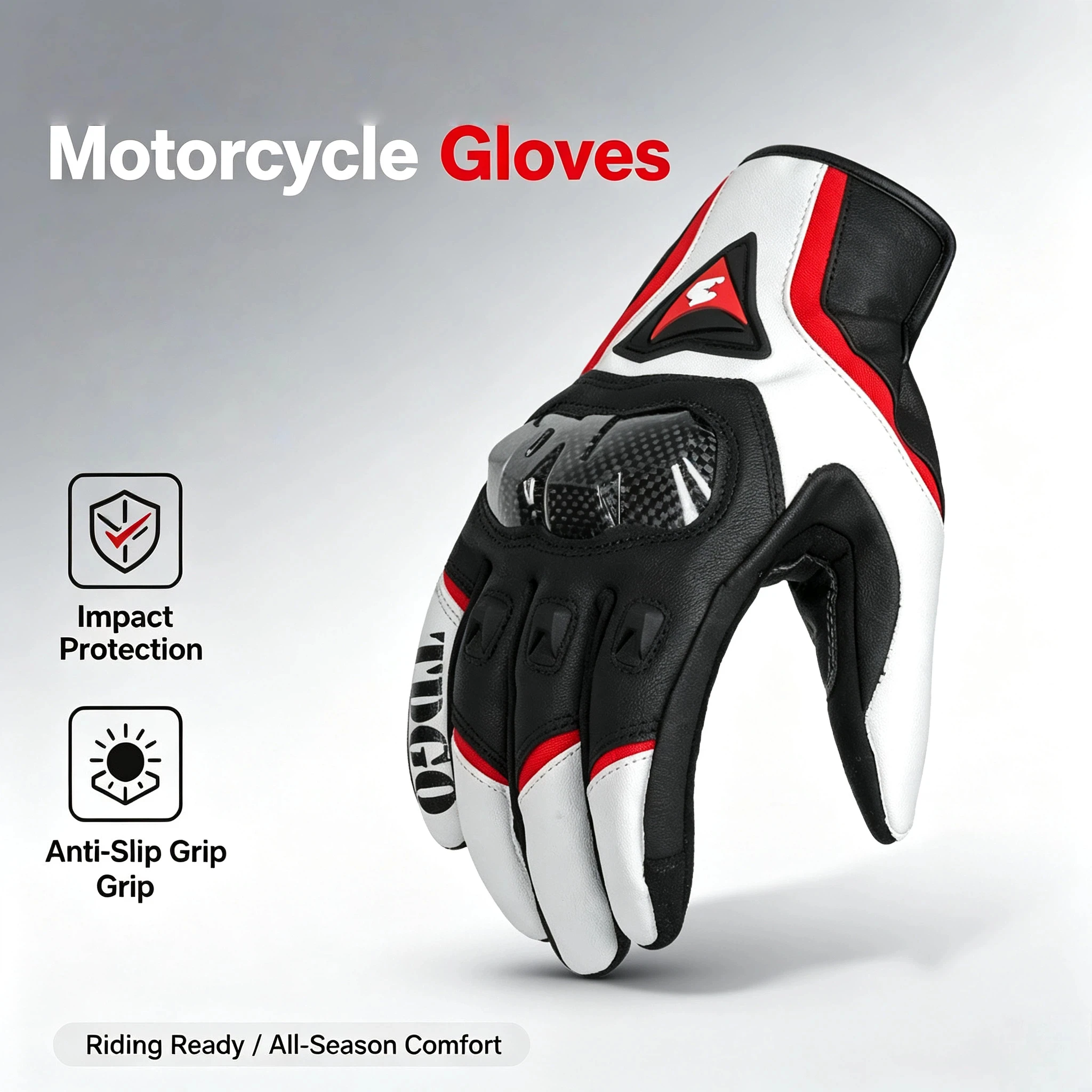 Motorcycle Riding Gloves, anti Slip and Shock-Absorbing, All Finger Motorcycle Gloves