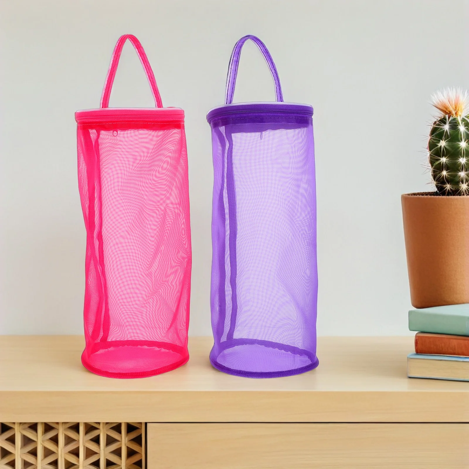 

2Pcs Mesh Yarn Bag Round Crochet Knitted Yarn Storage Organizer Portable Tangle-Free Thread Carrier Fabric Crochet Bags