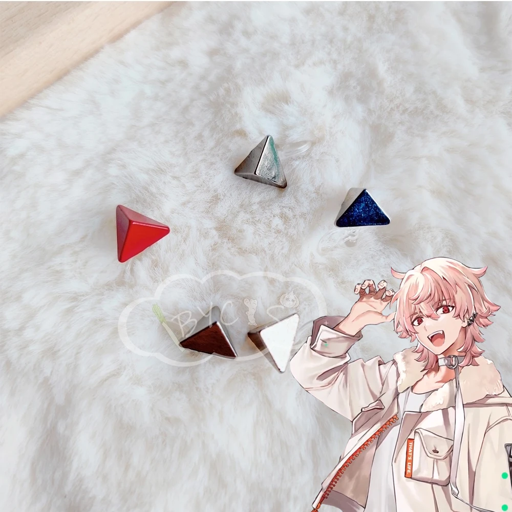 Paradox Live 1Nm8 Miyama Kei Rokuta Cos Earring Cosplay Triangular Ear Clips Halloween Costume Anime Prop Jewelry Accessories