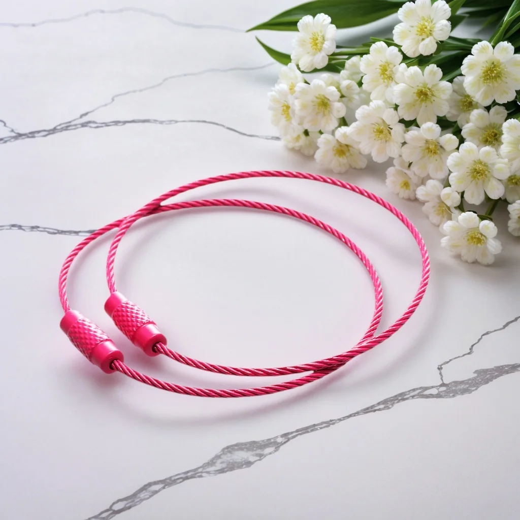 

10pcs Colorful Stainless Steel Wire Keychain Cable Loop Screw Lock Rope Key Holder Keyring Key Chain Rings Outdoor Tools