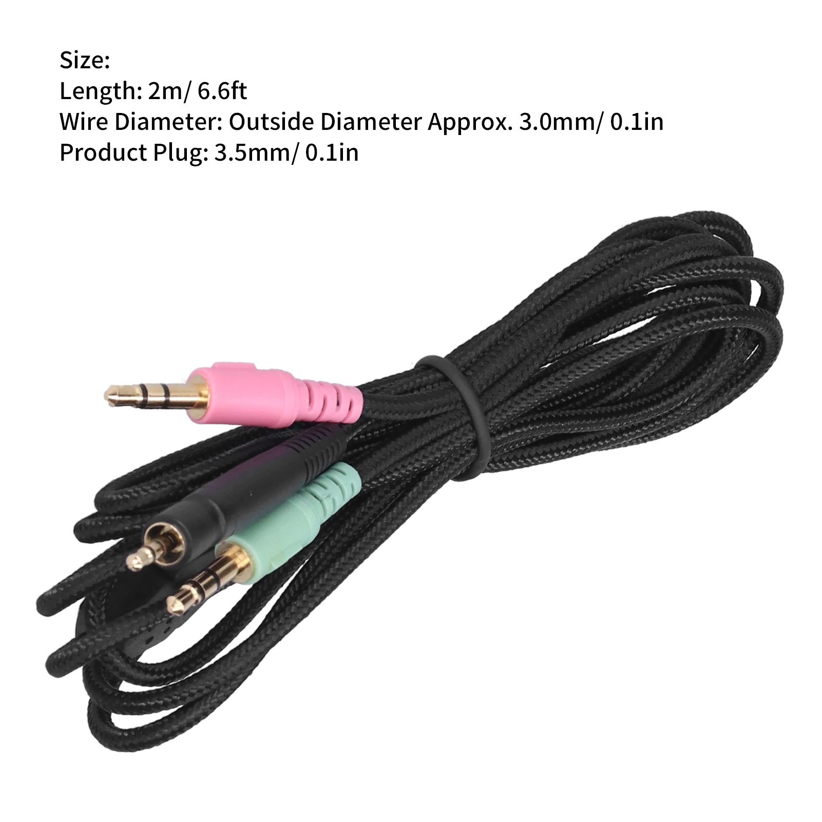 Cabo de áudio para fone de ouvido, cabo de áudio adequado para sennheiser g4me one/game zero/pc 373d/gsp350 pc cabo de áudio aux