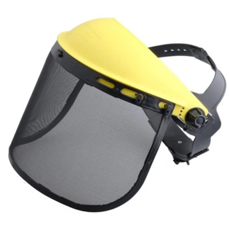 Mower protective safety mask with mesh sunshade, lawn mower wire mesh breathable mask