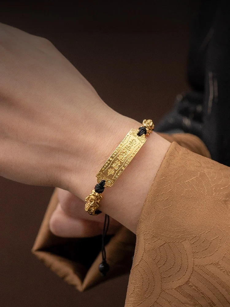 سوار Hanrted Luy Xi Wang للرجال بتصميم حبل منسوج يدويًا وجذب الثروة ورمز الحظ الجيد مثالي للصينيين...