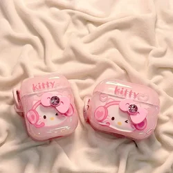 Voor AirPods 4 Oordopjes Case Roze Hello Kitty Beschermhoezen Met Haak Oordopjes Oplaadcase Voor Apple AirPods 1 2 3 Pro2