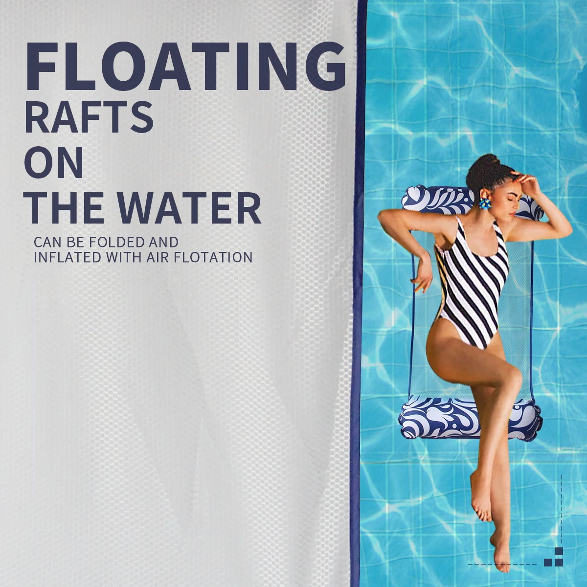 

Foldable Inflatable Floating Row Swimming Pool Water Sleeping Bed PVC Summer Air Mattresses Beach Water Sports Lounge Chair