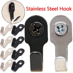 1/6set Mini J-shaped Hook with Screw Stainless Steel Items Key Rack Wall Punching Hook Kitchen Accessories Bathroom Hardware