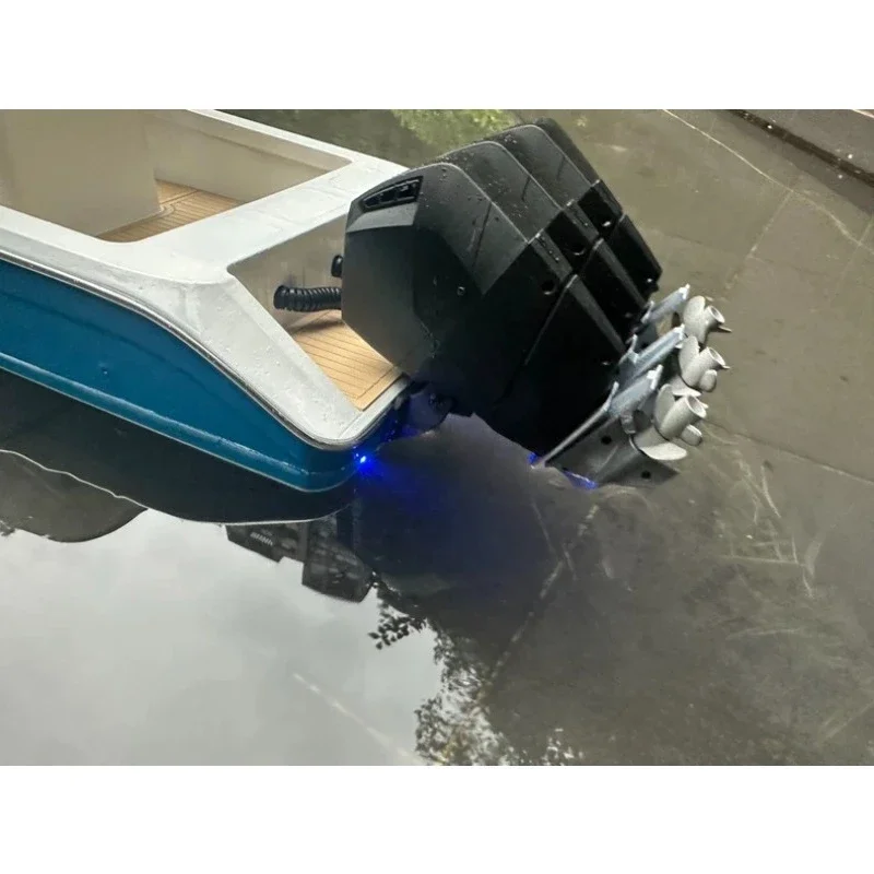 RC Boat Outboard Motor 1/13 Scale Electric Tilt Counter Rotating Propeller Independent Gearbox Upgrade Spare Parts DIY