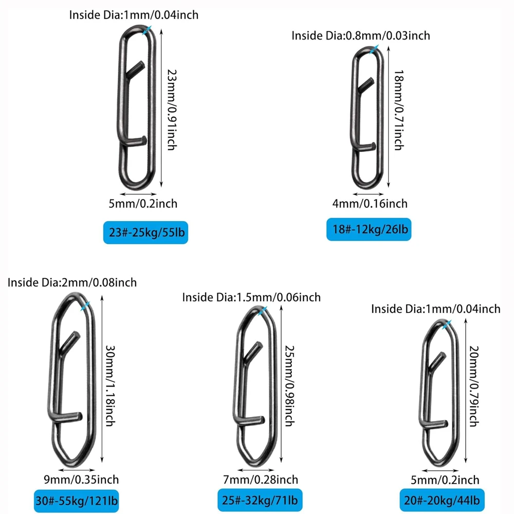 145pcs horgászni áram klipek készlet Rozsdaálló Acél gyors snaps horgászni sebesség klipek Élősövény Aprópénz crankbait horgászni Becsal csatlakozó