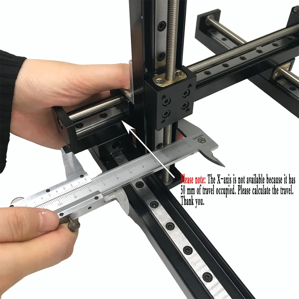 Imagem -04 - Cnc Gantry T-tipo Deslizante Tabela Trilho Linear 50300 mm Curso Deslizante Tabela Nema11 Stepper Motor Kit Guia Linear Eixo Xyz