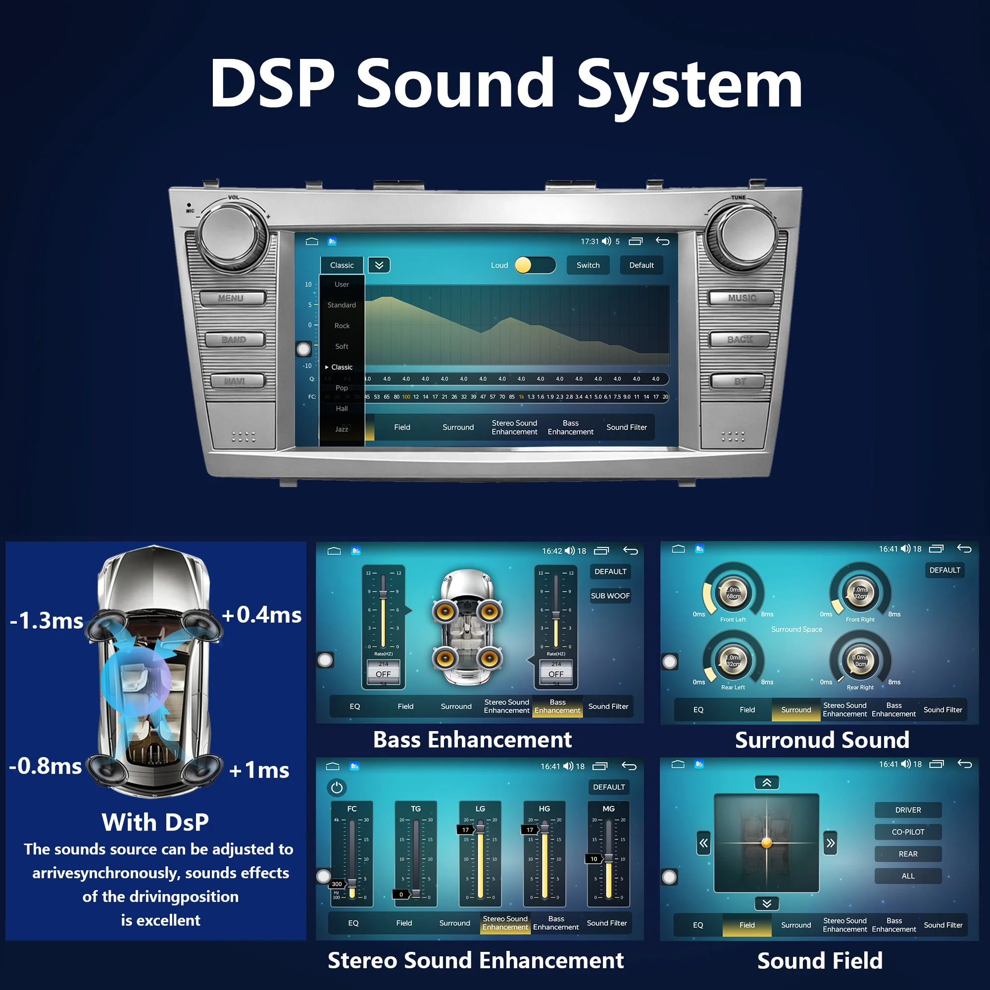 CHSTEK Android 14 CarPlay Car Stereo For Toyota Camry XV40 Aurion 2006-2011 GPS Navi Android Auto DSP WiFi Bluetooth RDS Radio view 4
