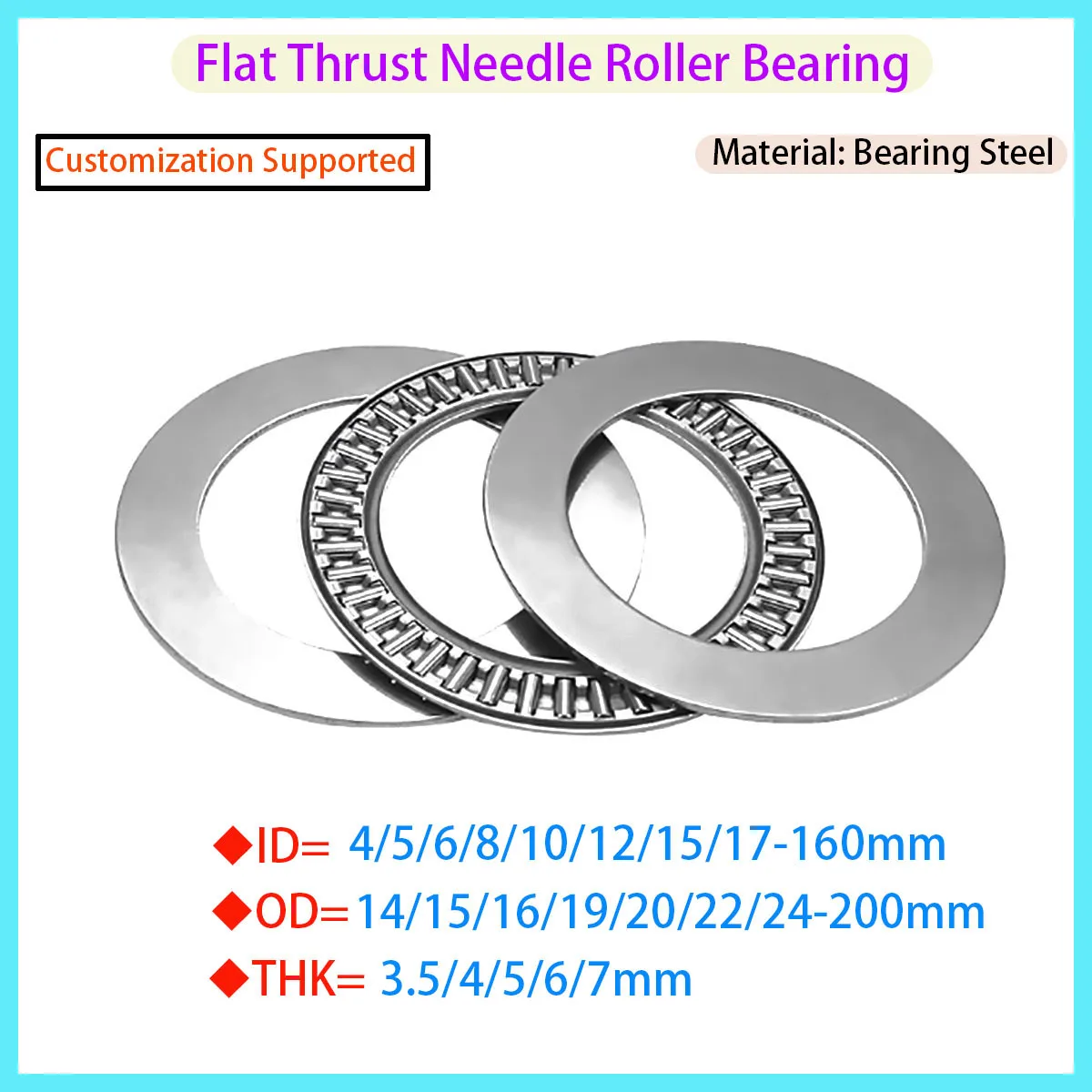 AXK0414 0515 0619 0821 1024 1226 1528 1730 2035 2542 3047 3552 4060 To 5070+2AS Planar Thrust Needle Roller Bearing