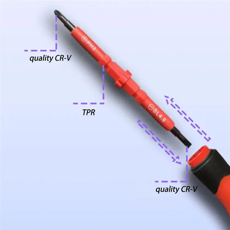 

2025 Trend Electrician Multifunctional Insulated Screwdriver Set Pressure-Resistant Cross And Flat Head Screwdriver 15-In-1 Scre