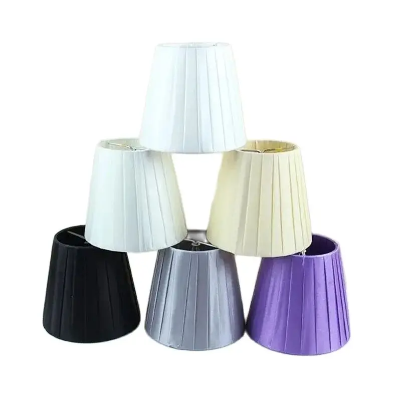 

Small LampShade for Candle Bulbs Chandelier Clip-on Drum Lamp Shades, Clip on