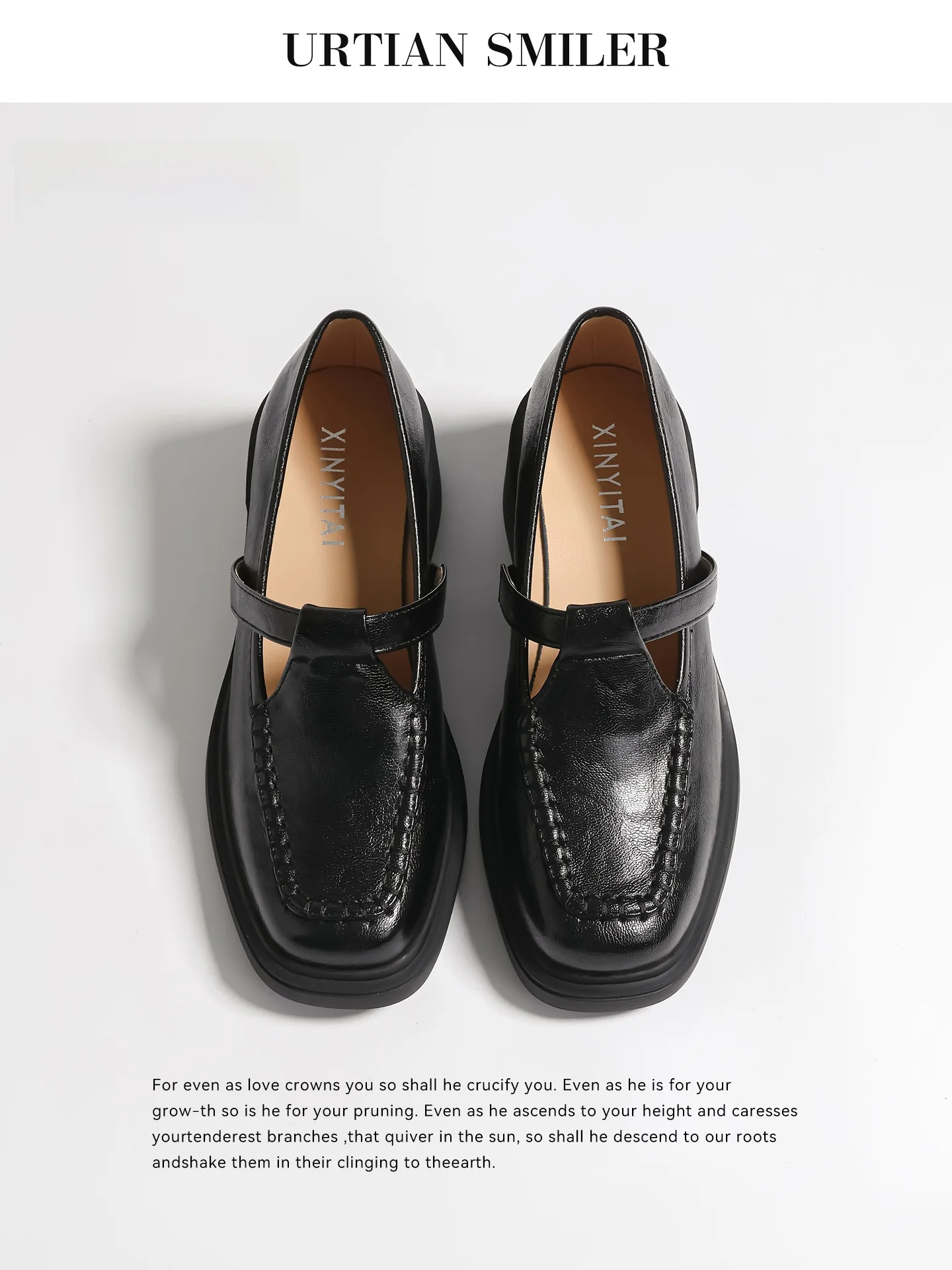Leather T-strap Flats Women's Thick Bottom British Style Chunky Heel Mary Janes Shoes Comfortable round Toe Fashion Single Shoes