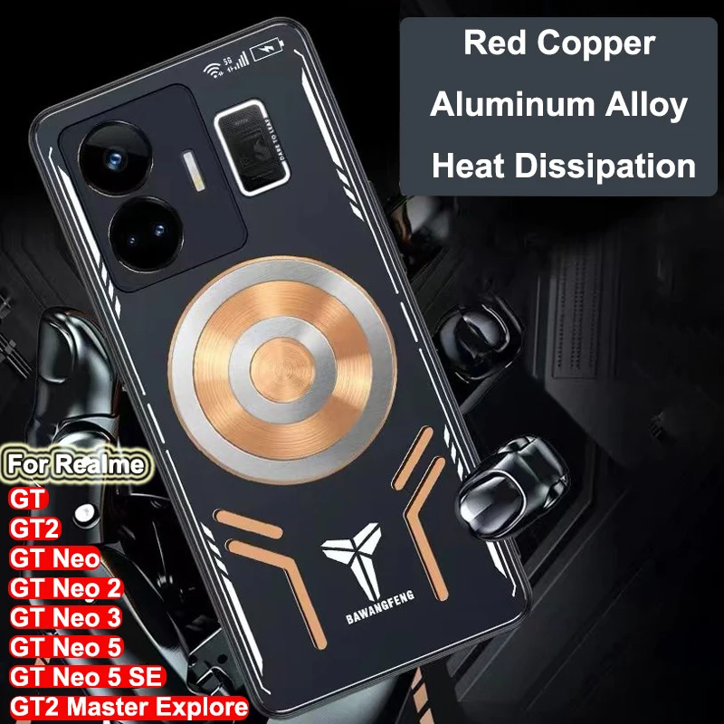 For Realme GT Neo5 5G Case GT Neo 5 SE Copper Aluminum Heat Dissipation Case For OPPO Realme GT2 Master Explore Cooling Cover