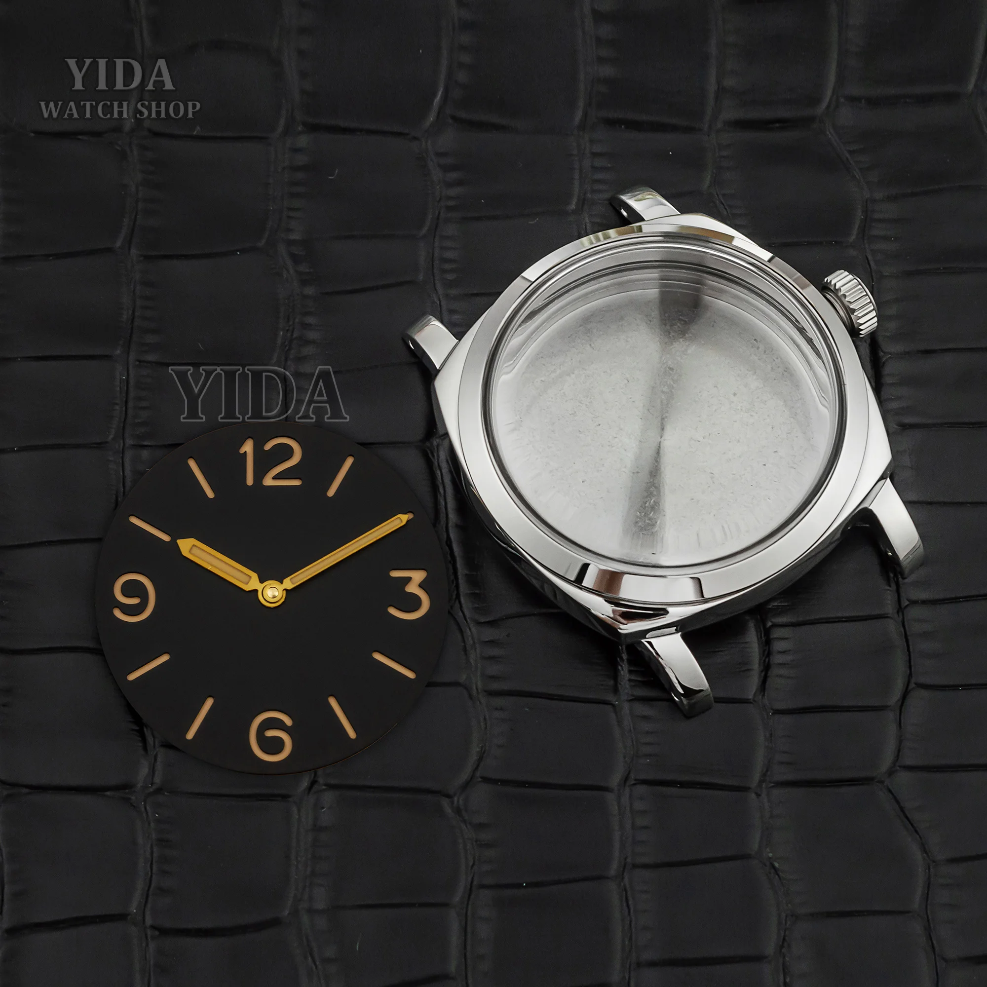 PAM Vintage Watch Case Dial Hands 316L Stainless Steel 100M Waterproof 47mm Case for PAM 6154 ETA6497/6498/ST3600 Movement Part